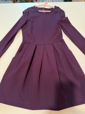 Talula Long-Sleeve Fit & Flare Dress in Plum